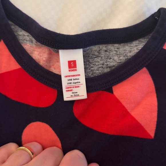 Target Hanes valentines pjs Navy and Red Heart Pajama Set Sz S - Picture 6 of 6